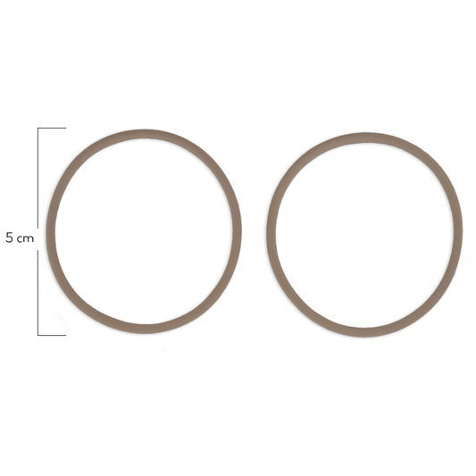 Oring Por Par Delgado Beige Oscuro