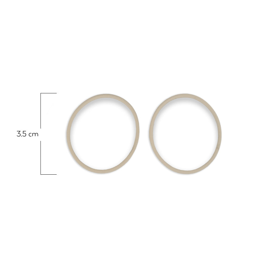 Oring Por Par Delgado Beige Claro
