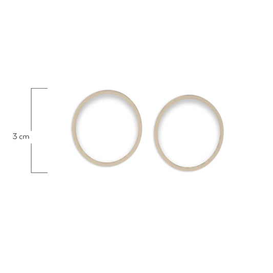 Oring Por Par Grueso Beige Claro