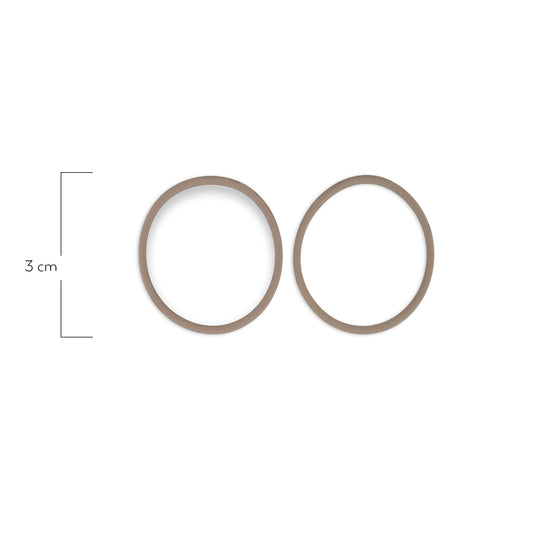 Oring Por Par Grueso Beige Oscuro