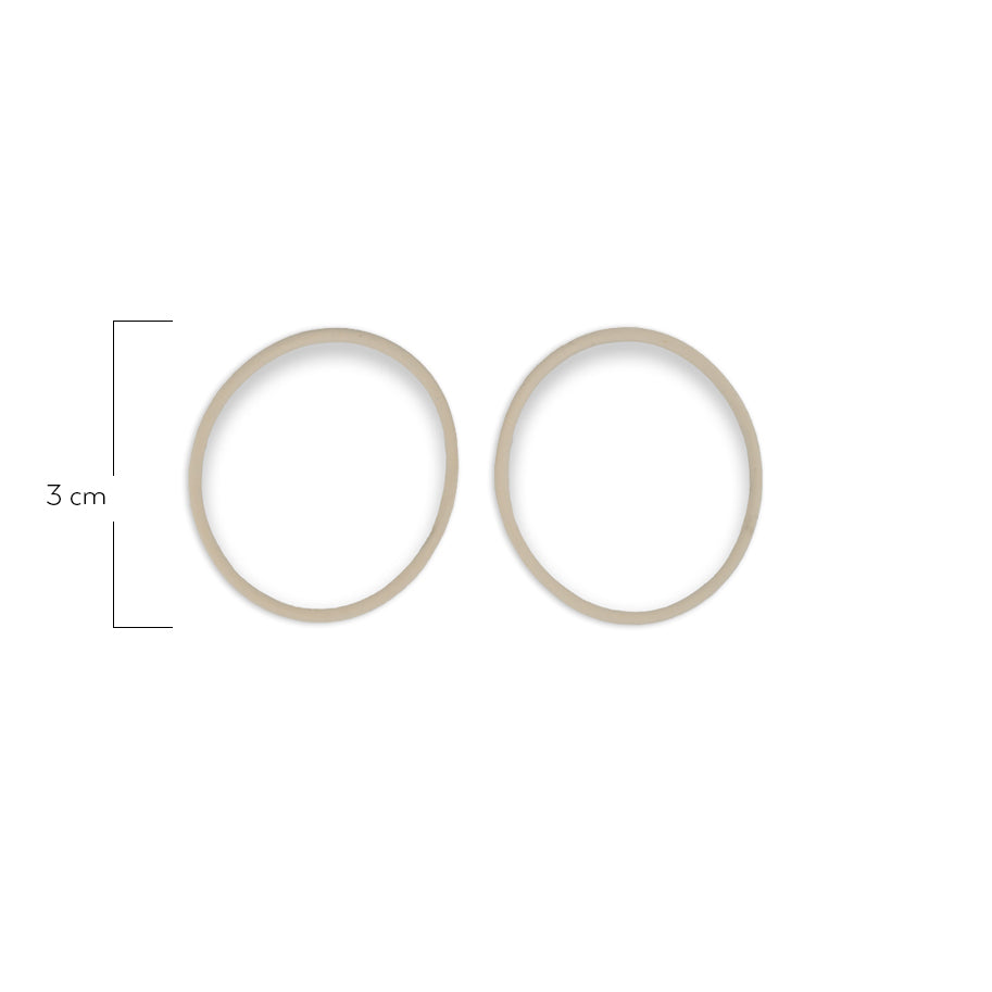 Oring Por Par Delgado Beige Claro