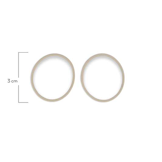Oring Por Par Delgado Beige Claro