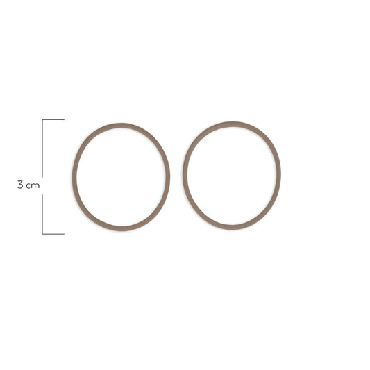 Oring Por Par Delgado Beige Oscuro