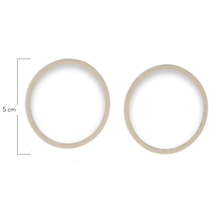 Oring Por Par Grueso Beige Claro