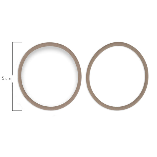 Oring Por Par Grueso Beige Oscuro