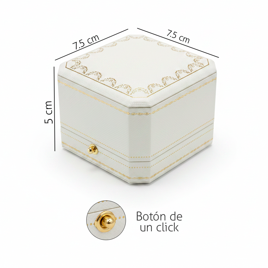 Estuche De Lujo CT Blanco Para Argollas N041