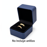Estuche Para Argollas Azul Oscuro N015