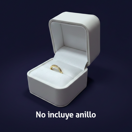 Estuche Para Solitario Blanco Con Textura Pequeño N011