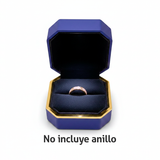 Estuche Premium Azul Galaxia Con Luz Led Para Anillos