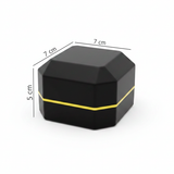 Estuche Premium Negro Con Luz Led Para Anillos