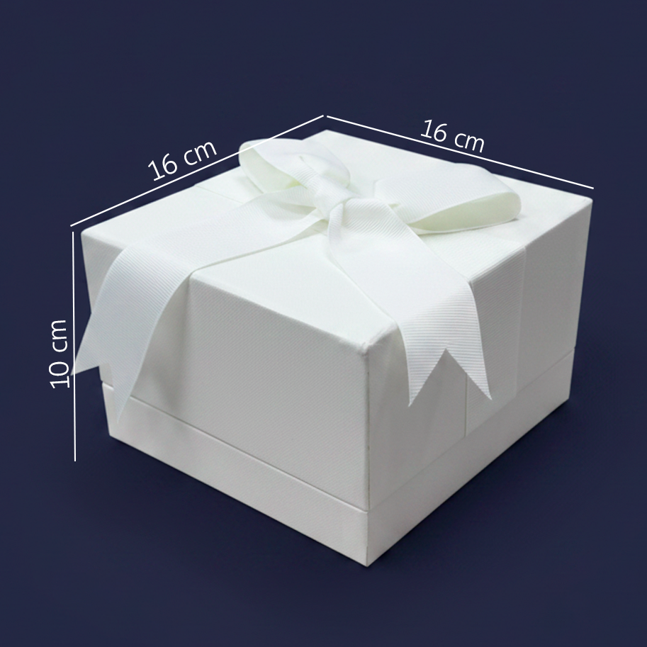 Estuche Premium Para Solitario Y Argolla Blanco N06
