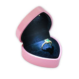 Estuche De Lujo Para Anillo Con Luz Led Corazon Rosado