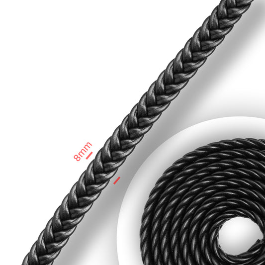 Cuero Plano Trenzado 8mm x Metro