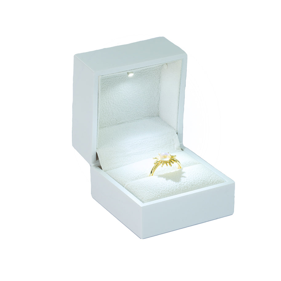 Estuche De Lujo Para Anillo Con Luz Led Blanco